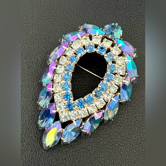 VNTG Sarah Coventry "Blue Lagoon" brooch - Picture 7 of 7